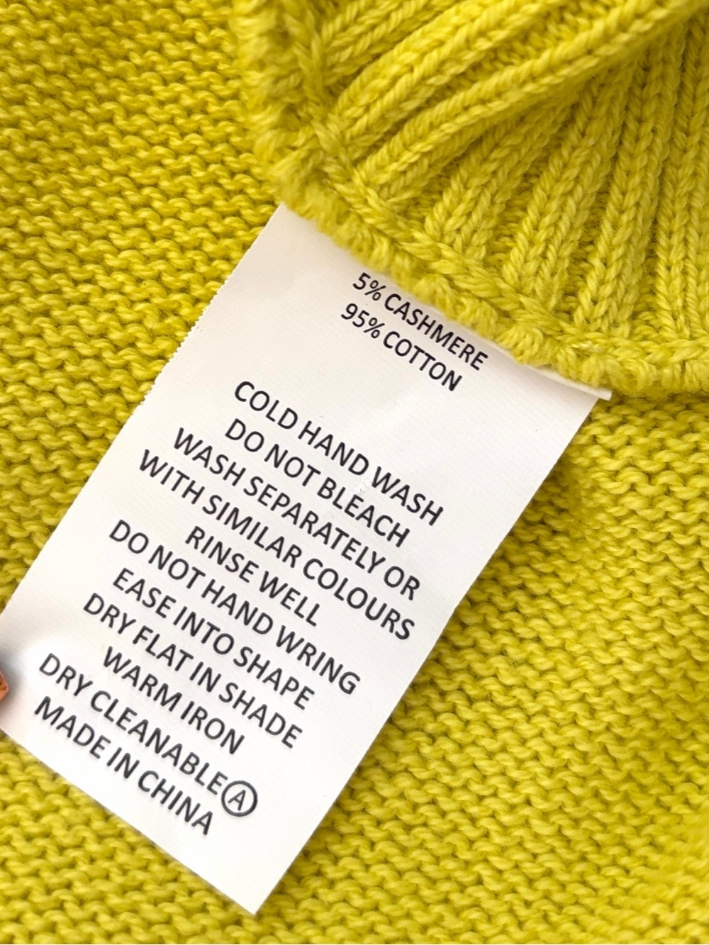 Zaket & Plover Sweater Funnel Neck Cashmere Cotton Blend Sweater Yellow XS - Picture 13 of 13